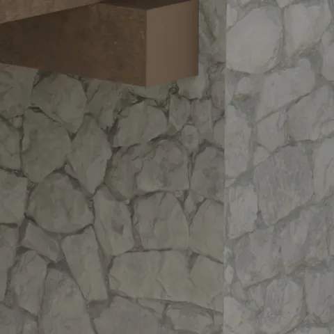 Alpine stone, seen close up on the chalet